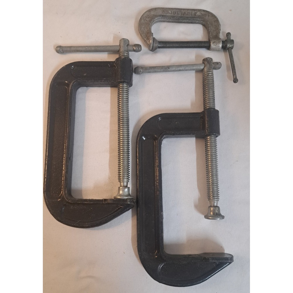 Pittsburgh 5" C-Clamp Set w/ Adjustable 2½" Clamp Heavy Duty Woodworking